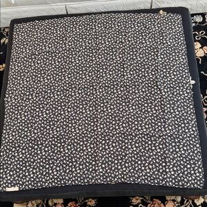 Michael Kors Collection Black and Cream Floral Scarf